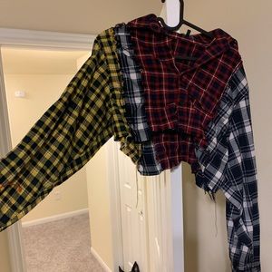 Flannel crop top